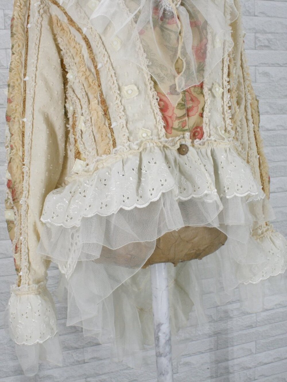 UPCYCLED Jacket Ren Faire Renaissance Festival Peplum Lace Ruffles Plus Size 2X - Picture 3 of 15